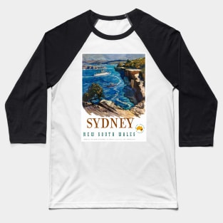 Vintage Travel Poster Australia Sydney 2 Baseball T-Shirt